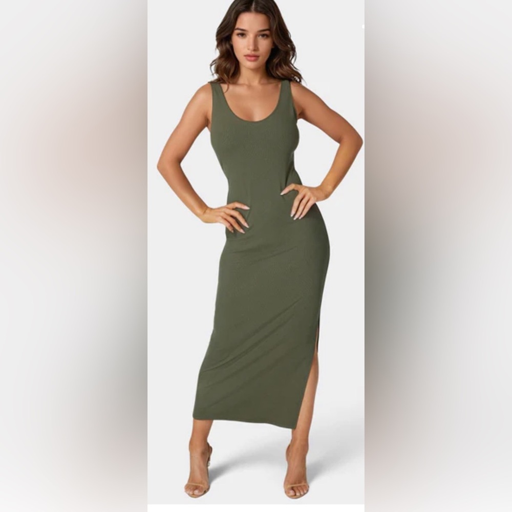 NWT Fashion Nova  Olive Green Sleeveless Maxi Dress size 2X 🌸🌹🌺